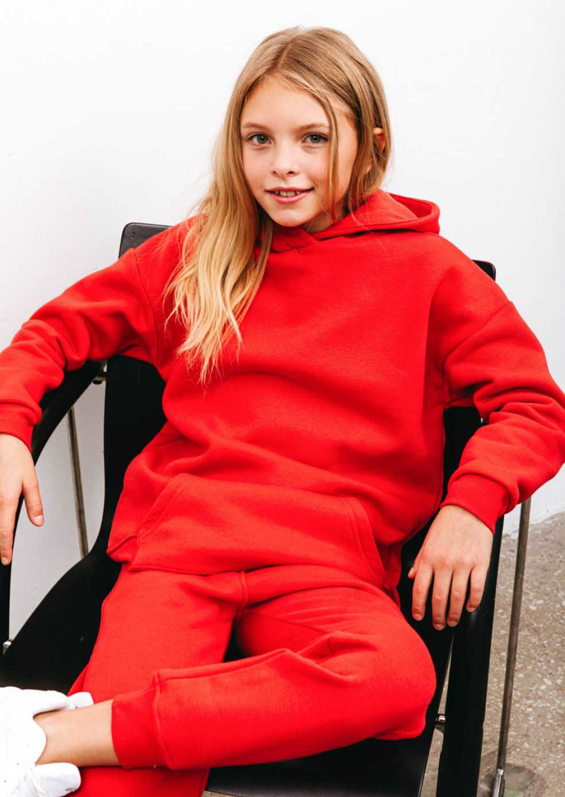 Lava color kids footer hoodie